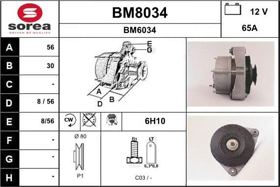 SNRA BM8034 - Генератор vvparts.bg