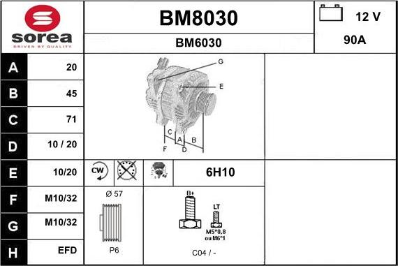 SNRA BM8030 - Генератор vvparts.bg