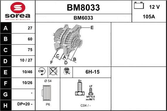 SNRA BM8033 - Генератор vvparts.bg