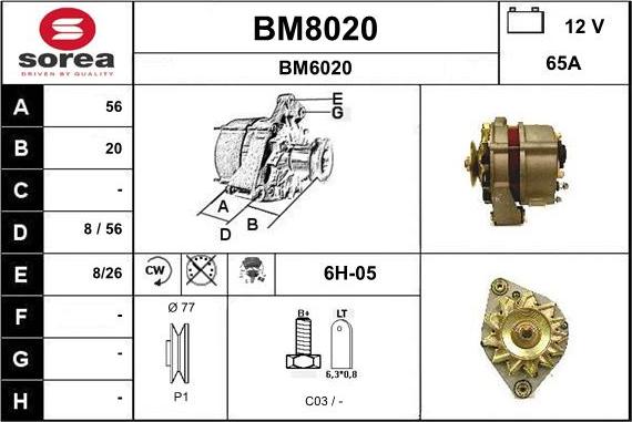 SNRA BM8020 - Генератор vvparts.bg