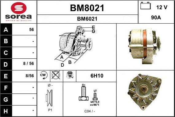 SNRA BM8021 - Генератор vvparts.bg