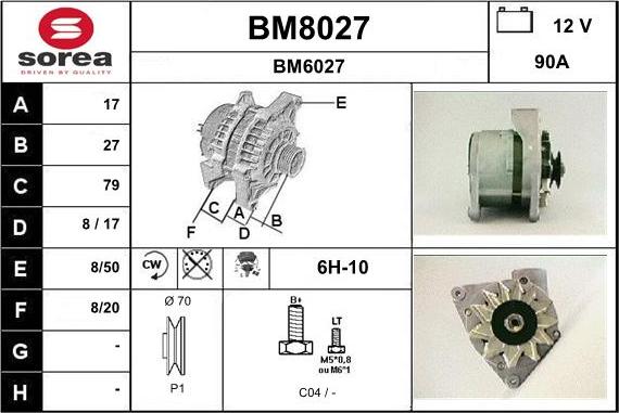 SNRA BM8027 - Генератор vvparts.bg