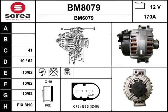 SNRA BM8079 - Генератор vvparts.bg