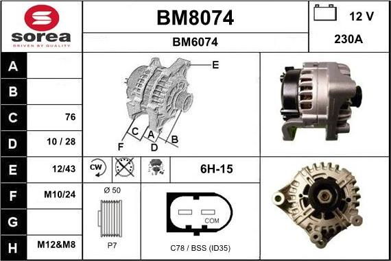 SNRA BM8074 - Генератор vvparts.bg