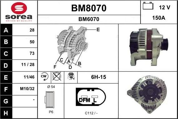 SNRA BM8070 - Генератор vvparts.bg