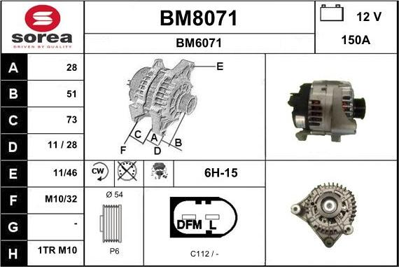 SNRA BM8071 - Генератор vvparts.bg