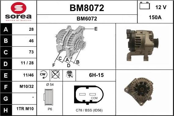 SNRA BM8072 - Генератор vvparts.bg