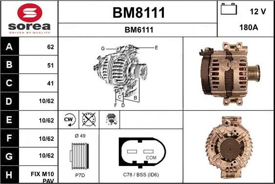 SNRA BM8111 - Генератор vvparts.bg