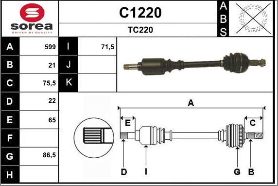 SNRA C1220 - Полуоска vvparts.bg