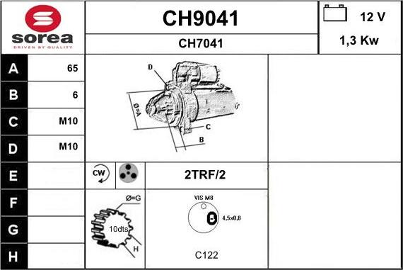 SNRA CH9041 - Стартер vvparts.bg