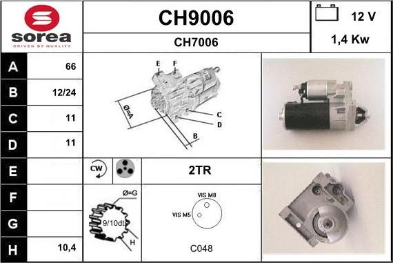 SNRA CH9006 - Стартер vvparts.bg