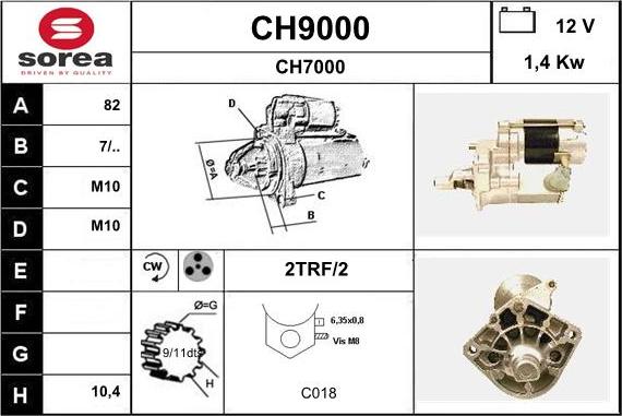 SNRA CH9000 - Стартер vvparts.bg