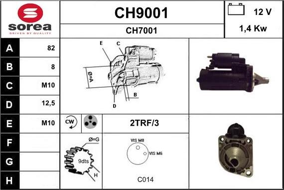 SNRA CH9001 - Стартер vvparts.bg