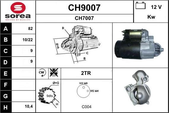 SNRA CH9007 - Стартер vvparts.bg