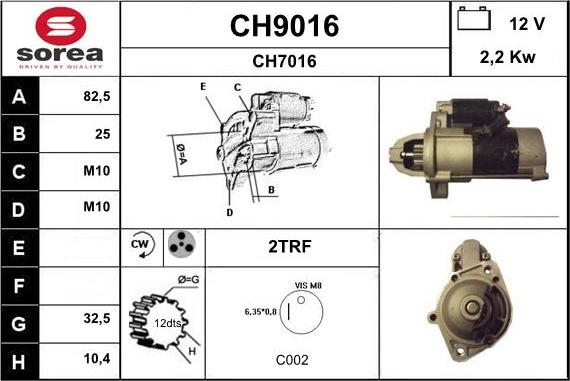 SNRA CH9016 - Стартер vvparts.bg