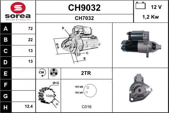 SNRA CH9032 - Стартер vvparts.bg