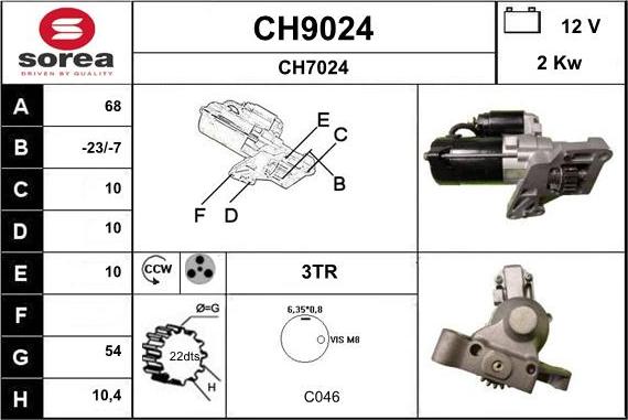 SNRA CH9024 - Стартер vvparts.bg