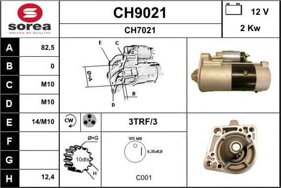 SNRA CH9021 - Стартер vvparts.bg