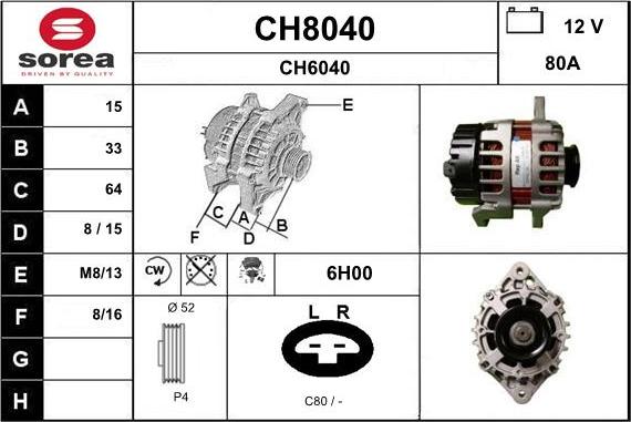 SNRA CH8040 - Генератор vvparts.bg