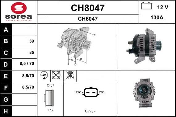 SNRA CH8047 - Генератор vvparts.bg