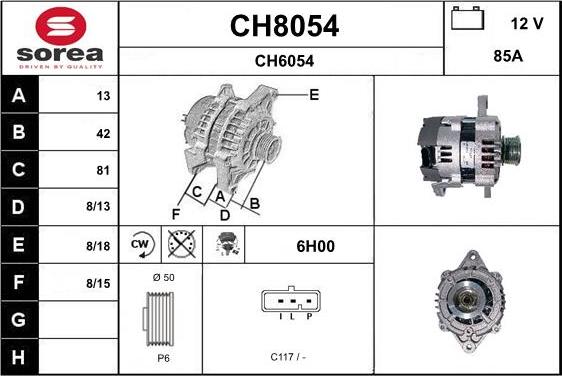 SNRA CH8054 - Генератор vvparts.bg