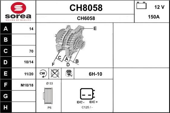 SNRA CH8058 - Генератор vvparts.bg