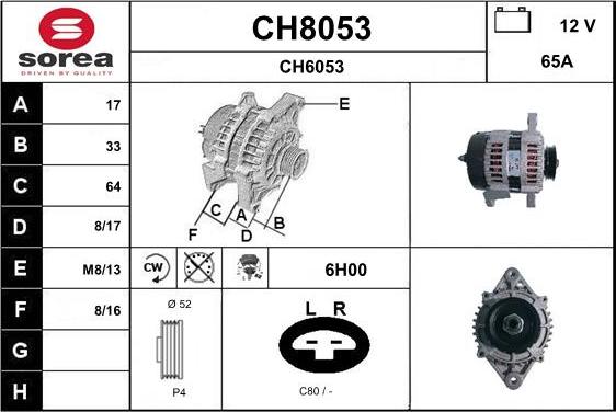 SNRA CH8053 - Генератор vvparts.bg