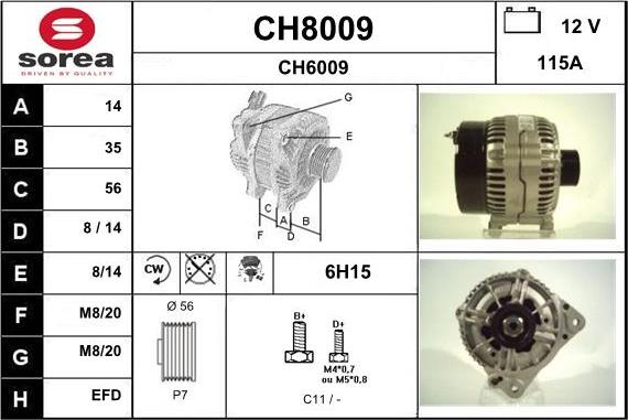 SNRA CH8009 - Генератор vvparts.bg