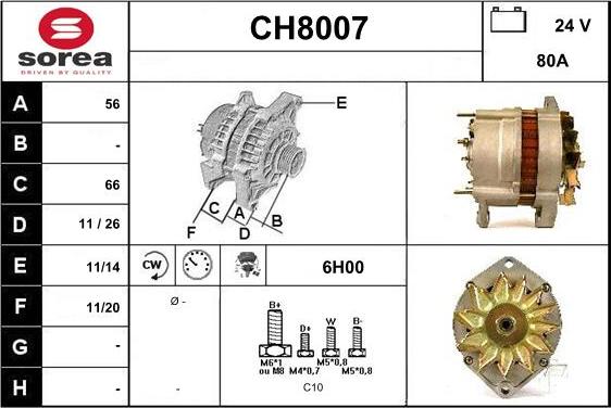 SNRA CH8007 - Генератор vvparts.bg