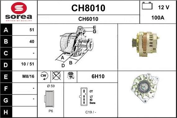 SNRA CH8010 - Генератор vvparts.bg