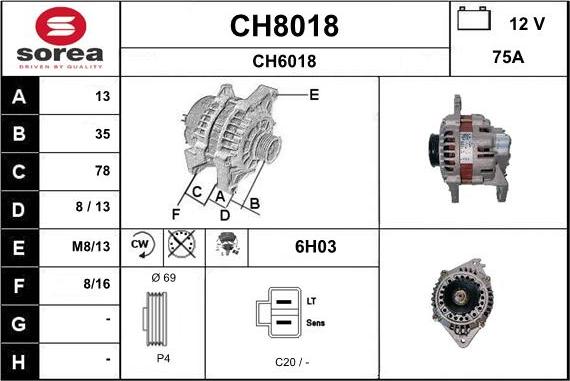 SNRA CH8018 - Генератор vvparts.bg