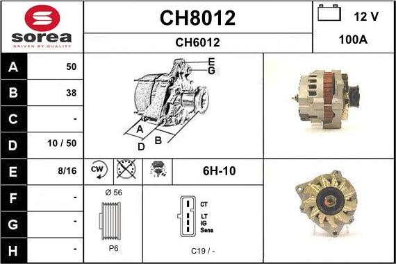 SNRA CH8012 - Генератор vvparts.bg