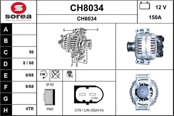 SNRA CH8034 - Генератор vvparts.bg