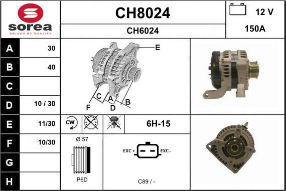 SNRA CH8024 - Генератор vvparts.bg