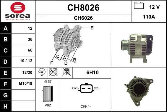 SNRA CH8026 - Генератор vvparts.bg