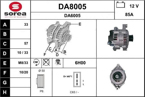 SNRA DA8005 - Генератор vvparts.bg