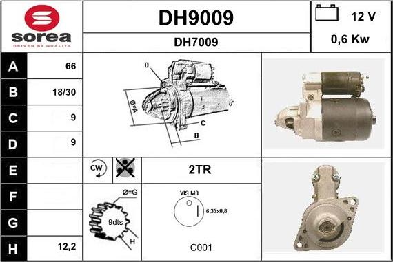 SNRA DH9009 - Стартер vvparts.bg