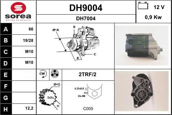 SNRA DH9004 - Стартер vvparts.bg