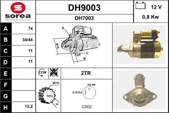 SNRA DH9003 - Стартер vvparts.bg