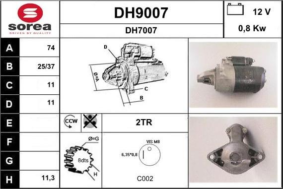 SNRA DH9007 - Стартер vvparts.bg