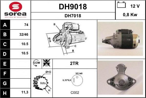 SNRA DH9018 - Стартер vvparts.bg