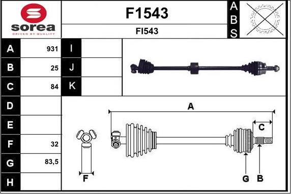 SNRA F1543 - Полуоска vvparts.bg