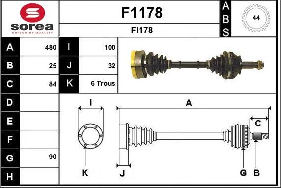 SNRA F1178 - Полуоска vvparts.bg