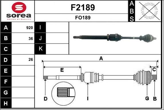 SNRA F2189 - Полуоска vvparts.bg