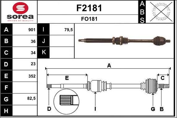 SNRA F2181 - Полуоска vvparts.bg