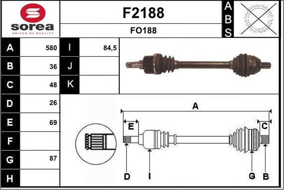 SNRA F2188 - Полуоска vvparts.bg