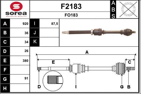 SNRA F2183 - Полуоска vvparts.bg