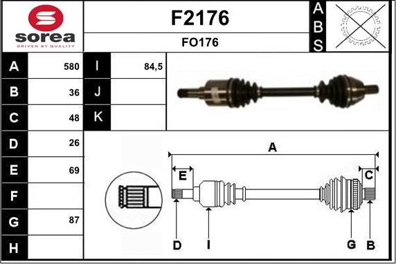 SNRA F2176 - Полуоска vvparts.bg