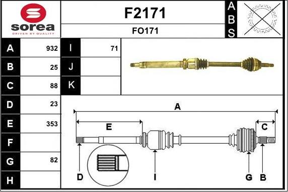 SNRA F2171 - Полуоска vvparts.bg