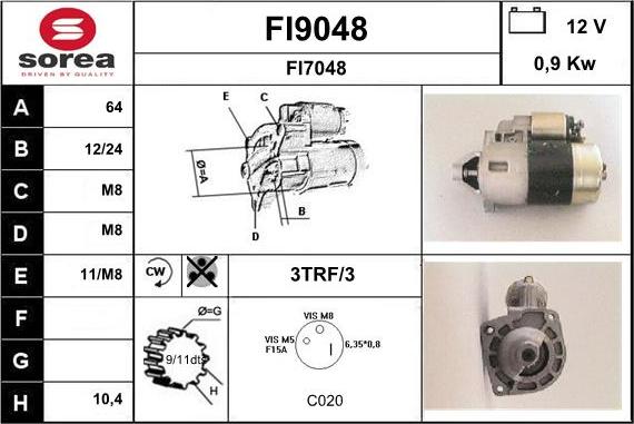 SNRA FI9048 - Стартер vvparts.bg